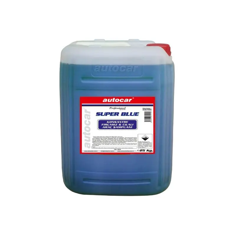 SUPER BLUE KONSANTRE FIRÇASIZ VE CİLALI ARAÇ YIKAMA ŞAMPUANI 25KG. 1/60-1/120